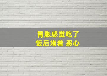 胃胀感觉吃了饭后堵着 恶心